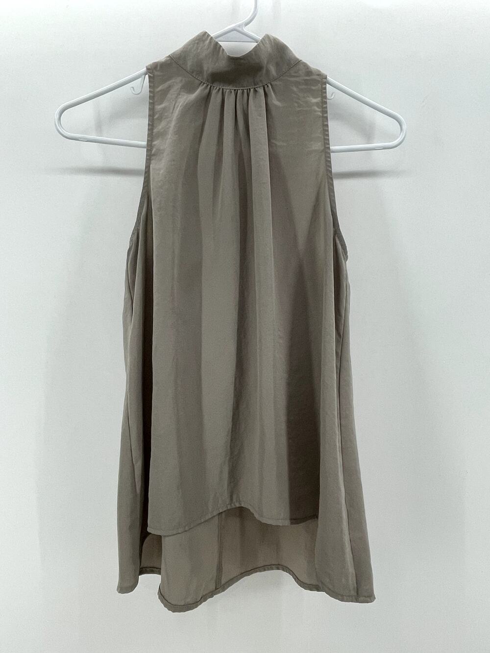 Womens Taupe Sleeveless Top XS